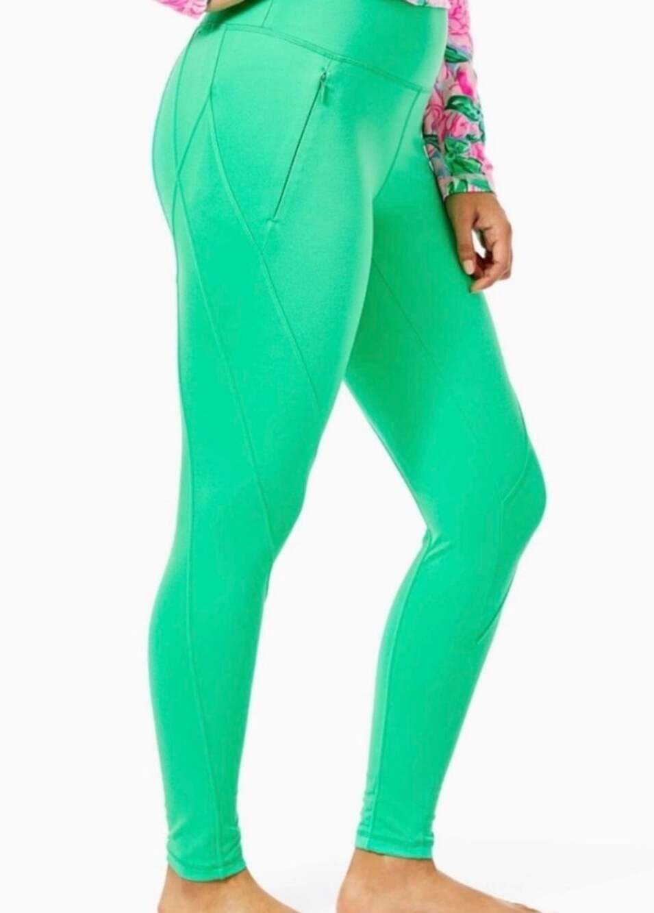 Lilly Pulitzer Luxletic Weekender High Rise Leggings Size Large Green